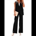thumbnail image 1 of Conjuntos de 2 Piezas para Mujer: Chaleco Sin Mangas y Pantalón , Conjunto de Blazer Informal de Negocios. Negro S, 1 of 7