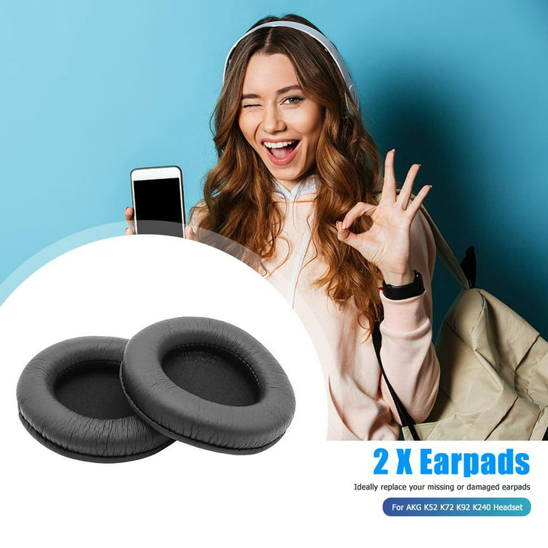 1 Pair Replacement Leather Ear Pads for AKG K52 K72 K92 K240 Headphones 