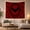 Gothic Bat, variant on Large Black Bat Over Red Crest with Scrollwork, Dramatic Gothic for Dark Art Enthusiasts, Dark Fantasy Decor Halloween Gift Tapestry Wall Hanging for Bedroom and Dorm