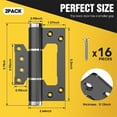 thumbnail image 3 of NOGIS 5" Self Closing Door Hinges, Non Mortise Door Hinge, Soft Close Door Hinges with Silent Hydraulic Buffering,175° one-Way Internal Opening, Adjustable Closing Speed and Force (2pcs, Black), 3 of 7