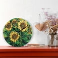 thumbnail image 5 of DEIARA Sunflower Green Background Burgundy Butterfly Wall Clock 10in Silent Mechanism Battery Operated Retro Style for Living Room Bedroom and Kitchen Gold Pointer, 5 of 10