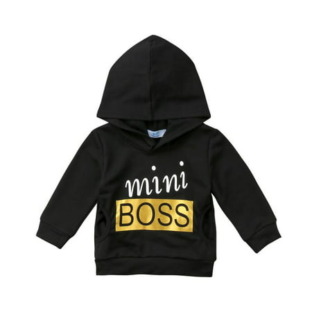 Kids Baby Girls Little Girls Boys Mini Boss Hoodie Sweatshirt Long Sleeve Casual Hooded Tops