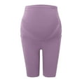 thumbnail image 4 of Bibifish Womens Maternity Leggings Knee Length High Waist Slim Fit Pants Elastic Waistband Pocket Detail Stretchy Casual Daily Wear Comfortable Maternity Pants, 4 of 6