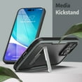 thumbnail image 3 of Encased Exos-Armor Designed for iPhone 14 PRO Case with Belt Clip Holster [Ultra Protective] Aluminum Frame and Metal Kickstand (Gray), 3 of 9