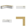 thumbnail image 4 of Oxylife Casual Wood Corner Dining Breakfast, L Shape Kitchen Corner Nook Bench Seating with Storage, White and Oak, 63”D x 63”W x 17.7”H, 4 of 6