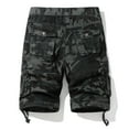 thumbnail image 4 of QQAMB Men Cargo Shorts Elastic Waist Cotton Camo Print Casual Outdoor Cargo Shorts with Multi-pocket Button Zipper Dark Gray S, 4 of 8