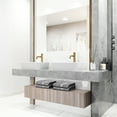 thumbnail image 4 of VIGO Matte Stone Marigold Composite Rectangular Vessel Bathroom Sink in White with Faucet and Pop-Up Drain in Matte Gold, 4 of 10