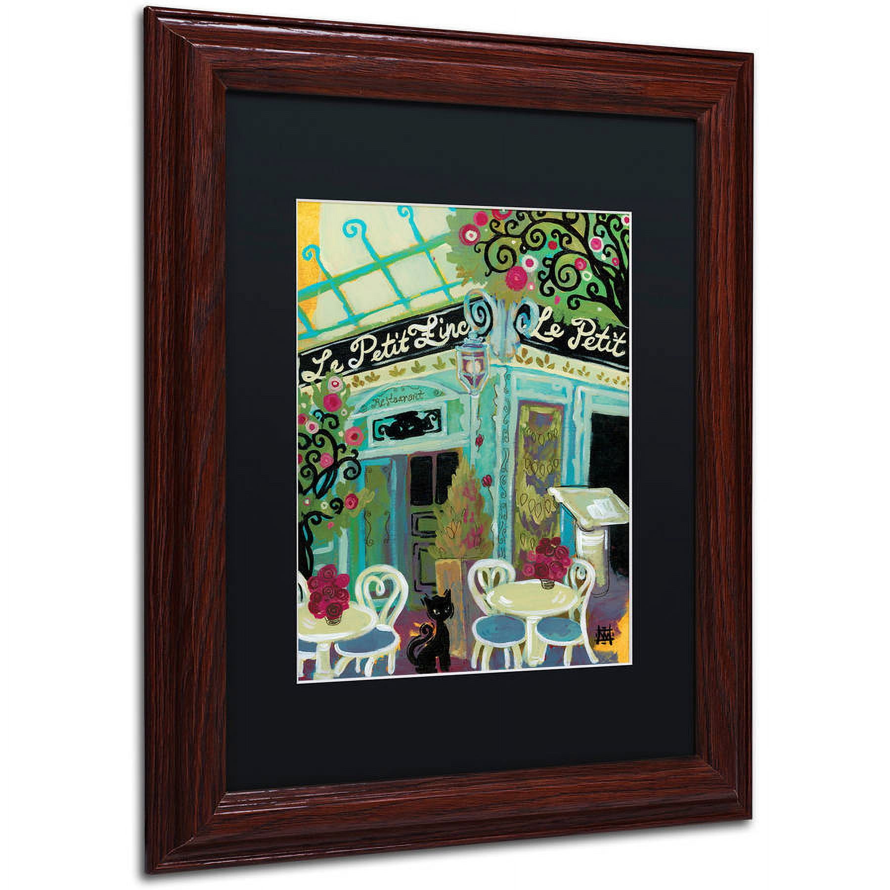 Trademark Fine Art "Le Petit Zinc" Canvas Art by Natasha Wescoat, Black Matte, Wood Frame