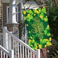 thumbnail image 4 of LSLJS St. Patrick's Day Banner Backdrop Decorations,35"x59" Fabric Green Leaves Trefoil Pattern Photo Background Irish Festival Flags Luck Green Yard Sign Spring Banners for Outdoor Party, 4 of 5