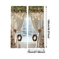 thumbnail image 2 of Christmas Ball Holiday Printed Curtains, 2 Pieces 2D Flat Printed Red Luxury Xmas Print Curtains with Snowflakes and Pine Branches for Bedroom Living Room Holiday Party Decor(27.5*40inch), 2 of 6