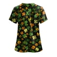 thumbnail image 3 of felwors Printed Scrub Tops Women Short Sleeve V Neck Plus Size Scrubs for Womens Nursing Uniforms Shirts with Pockets (Black, XXL), 3 of 6