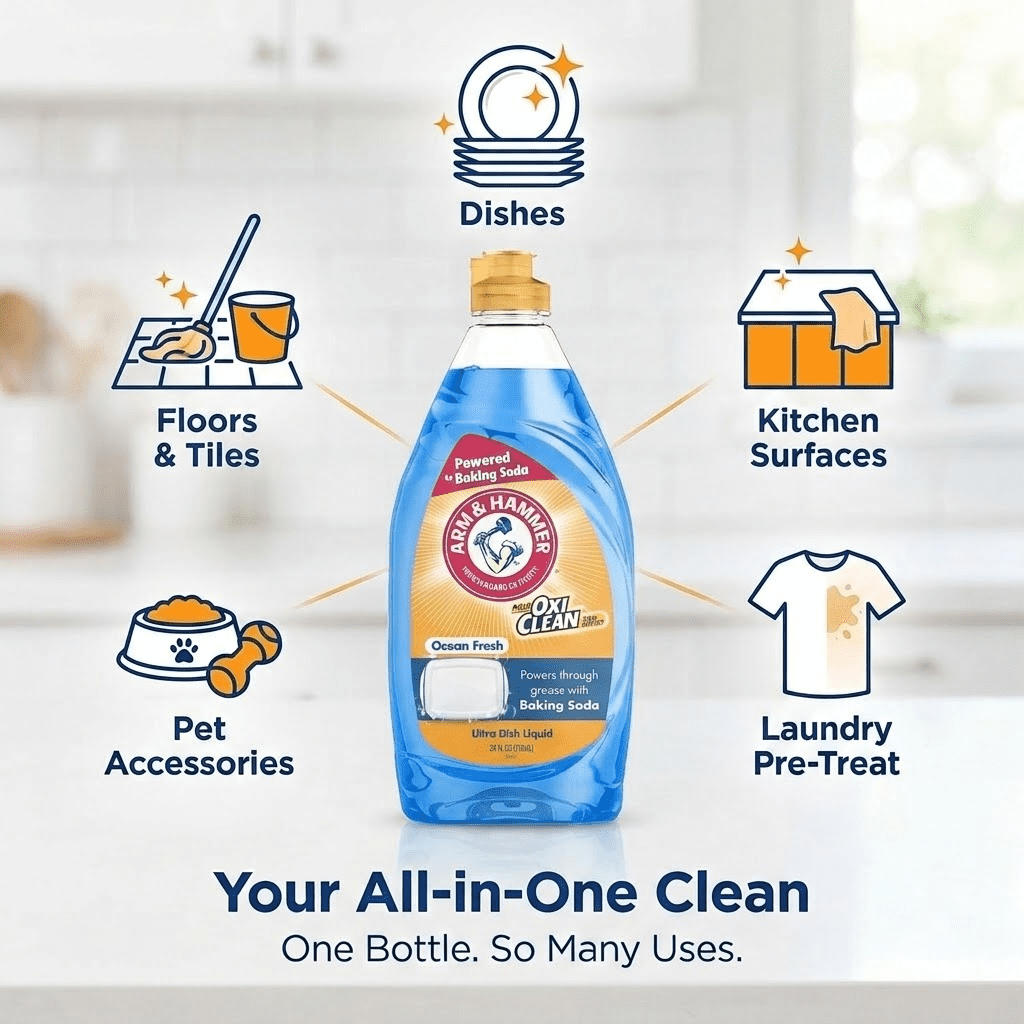 Arm & Hammer + Oxi Clean Ultra Dish Liquid Soap, Ocean Fresh, 24 fl oz