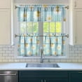 thumbnail image 3 of Vintage Bohemian Curtains 24" Short - 3 Panel Rustic Floral Farmhouse Set with Wildflowers, Country Rod Pocket Treatment, 3 of 6