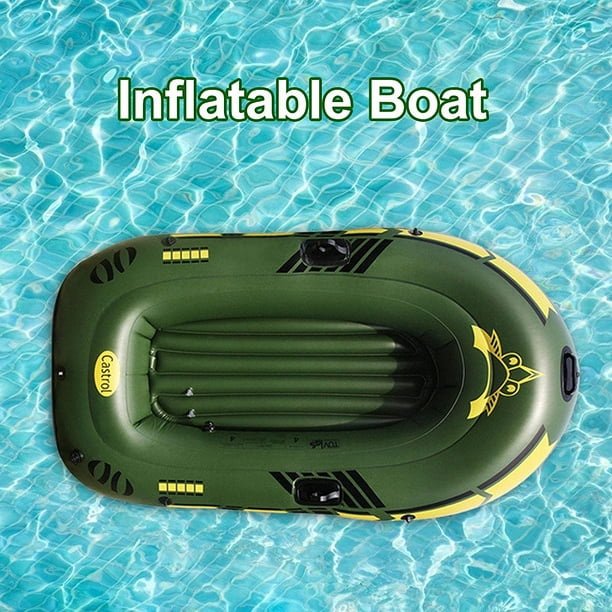 Inflatable Boat, Thickened 2 3 People Folding Portable Drifting Boat Kayak Fishing  Boat, Inflatable Boat with Oars Pump Safety Rope Cushion for Lake Pool  Adults Kids 