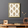 thumbnail image 6 of Block Print Blooms II Framed Print in Gold Solid Wood Framed Print No Nail Hanging, 6 of 6