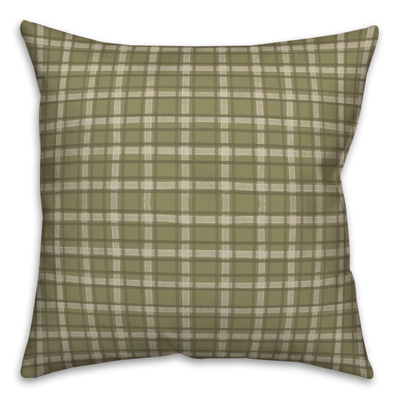 Creative Products Green Multi Plaid 18 x 18 Spun Poly Pillow
