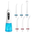 thumbnail image 1 of Graflsoa Hydropulseur Rechargeable avec Réservoir de 300ml, 5 Modes de Nettoyage, Étanche IPX7, 6 Buses, Chargement USB, Blanc & Bleu (Batterie Intégrée) WF203, 1 of 7