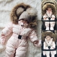 thumbnail image 2 of Hwmodou Baby Snowsuit Winter Outfit Warm Thick Girl Coat Hooded Boy Jumpsuit Romper Boys Outfits Set Outerwear Activites Bodysuits,3-24M, 2 of 4