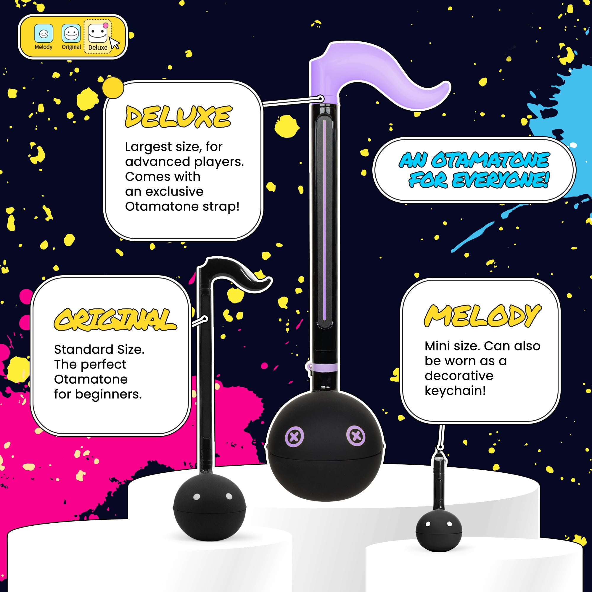 Otamatone Deluxe Musical Instrument Synthesizer for Adults - Monster Violet