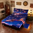 thumbnail image 2 of Manfei Anime Fireworks Queen Sheets, American Flag Queen Sheet Sets, Red White Blue, Colorful Stars Reversible 4-Piece (1 Flat Sheet, 1 Fitted Sheet and 2 Pillowcases), 2 of 6