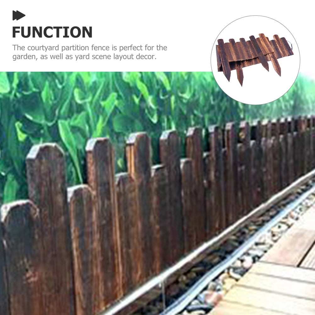 OUNONA Coffee Wood Garden Edging for Landscaping Fence, Natural Wood Border, Outdoor Yard Decoration, 1 Set