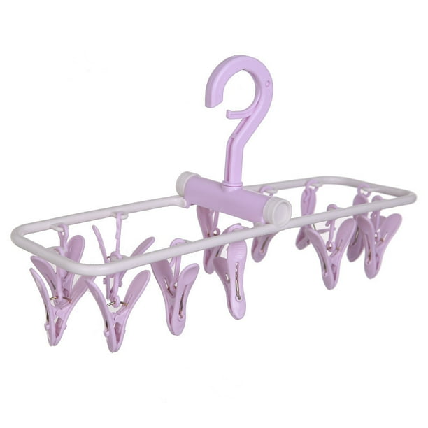 Jeobest Foldable Travel Clothes Hangers Swivel Hook 12 Pegs Travel Foldable Clips Portable Plastic Clothespins Drip Hangers Multifunctional Clothes Hanger For Underwear Sock Glove Purple Mz Walmart Com Walmart Com
