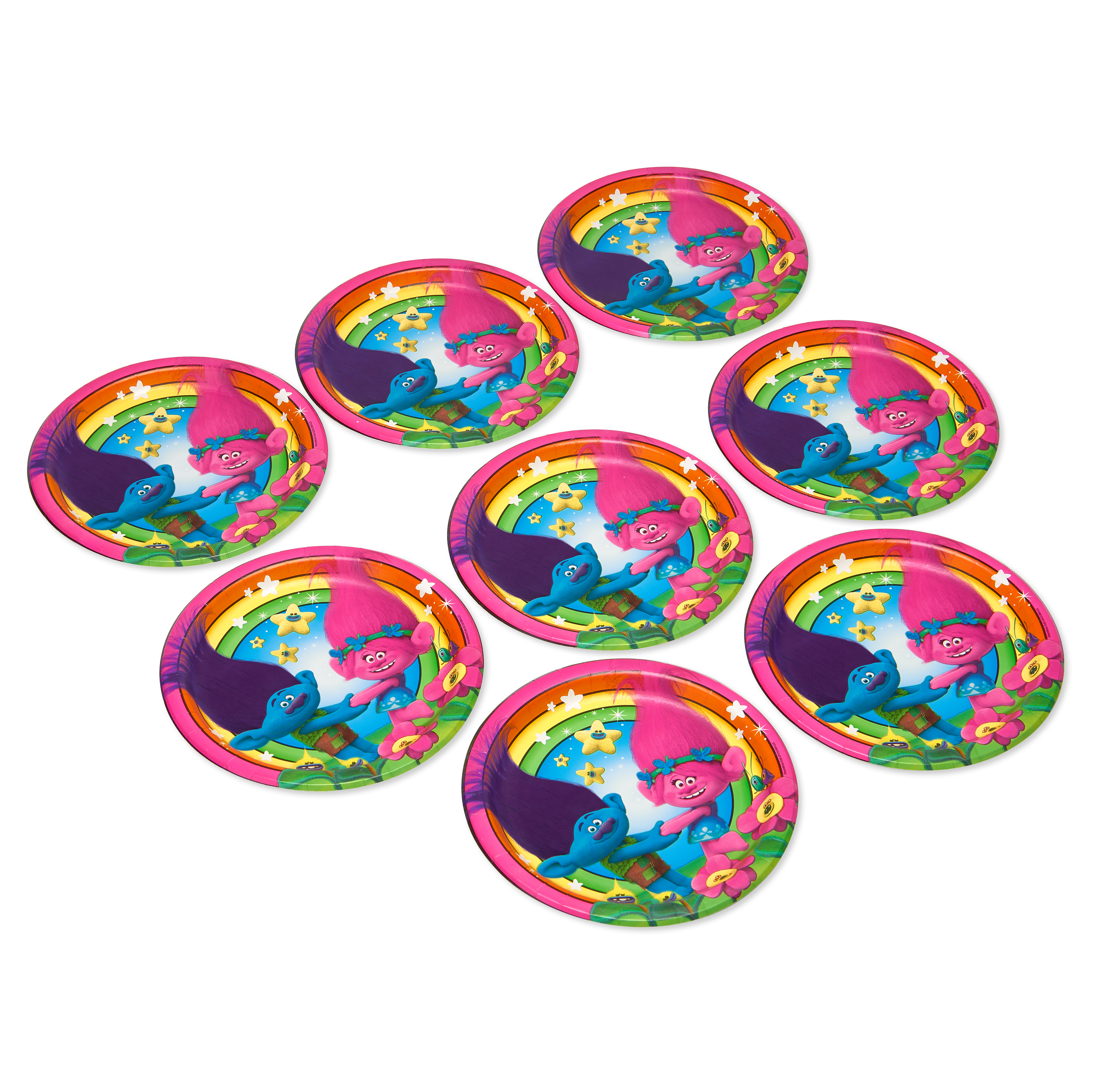 9 Trolls Square Paper Party Plate, 8ct