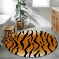 thumbnail image 4 of Round Area Rug 4ft, Natural Tiger Skin Texture Non-Shedding Washable Area Rug, Wildlife Animals Striped Non Slip Low-Profile Circle Rugs for Living Room, Bedroom Dining Room, 4 of 9