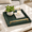 Green-17" x 12" x 2.5", variant on Large Ottoman Tray For Coffee Table Square Shagreen Leather Decorative With Handles Living Room Decor