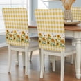 thumbnail image 2 of Chair Covers Set of 4 Sunflower Bee Chair Slipcover Protector Stretch Chair Covers Yellow Buffalo Plaid Check Chair Back Covers for Dining Chairs Kitchen Dinner Home Party Decor, 2 of 9