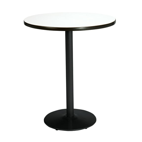 KFI Studios Mode 2.5' Round Bistro Table, Crisp Linen, Black Base