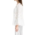 thumbnail image 2 of Max Studio London Womens Lace-Trim Peplum Blouse, White, Medium, 2 of 3