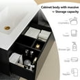 thumbnail image 4 of 30 Inch Bathroom Vanity with Sink, Modern Design for Small Spaces, Space-Saving Wall-Mounted Feature, Soft-Closing Doors for Quiet Use, Elegant Black Oak Finish for Contemporary Style（White Sink）, 4 of 6