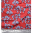 thumbnail image 1 of Soimoi Modal Satin Fabric Yellow Blue Flower Floral Decor Fabric Printed Yard 42 Inch Wide, 1 of 1