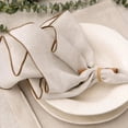 thumbnail image 2 of 10 Pcs Elegant Beige Linen Spandex Napkins - 40cm Square Cloth Table Napkins, Durable and Easy to Clean for Weddings, Valentine's Day, Formal and Daily Table Settings, 2 of 6