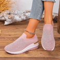 thumbnail image 6 of Willtoo Women's Glittery Rhinestone Fashion Breathable Wedge Sneakers Summer Butterfly Embroidered Bling Sneakers for Women Sparkly Mesh Slip-on Walking Sneaker Pink, 6 of 6