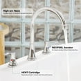 thumbnail image 3 of PARLOS High Arc 2-Handle Widespread Roman Tub Faucet with Valve & Faucet Supply Lines, Chrome, 3 of 8