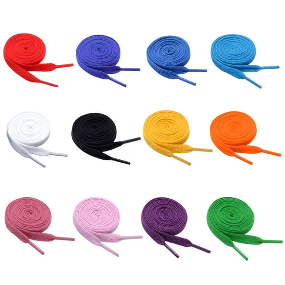 VANIDO 12 Pairs Shoe Laces Flat Colored Trainer Boot Shoes Short Long Thin Kids Shoelaces