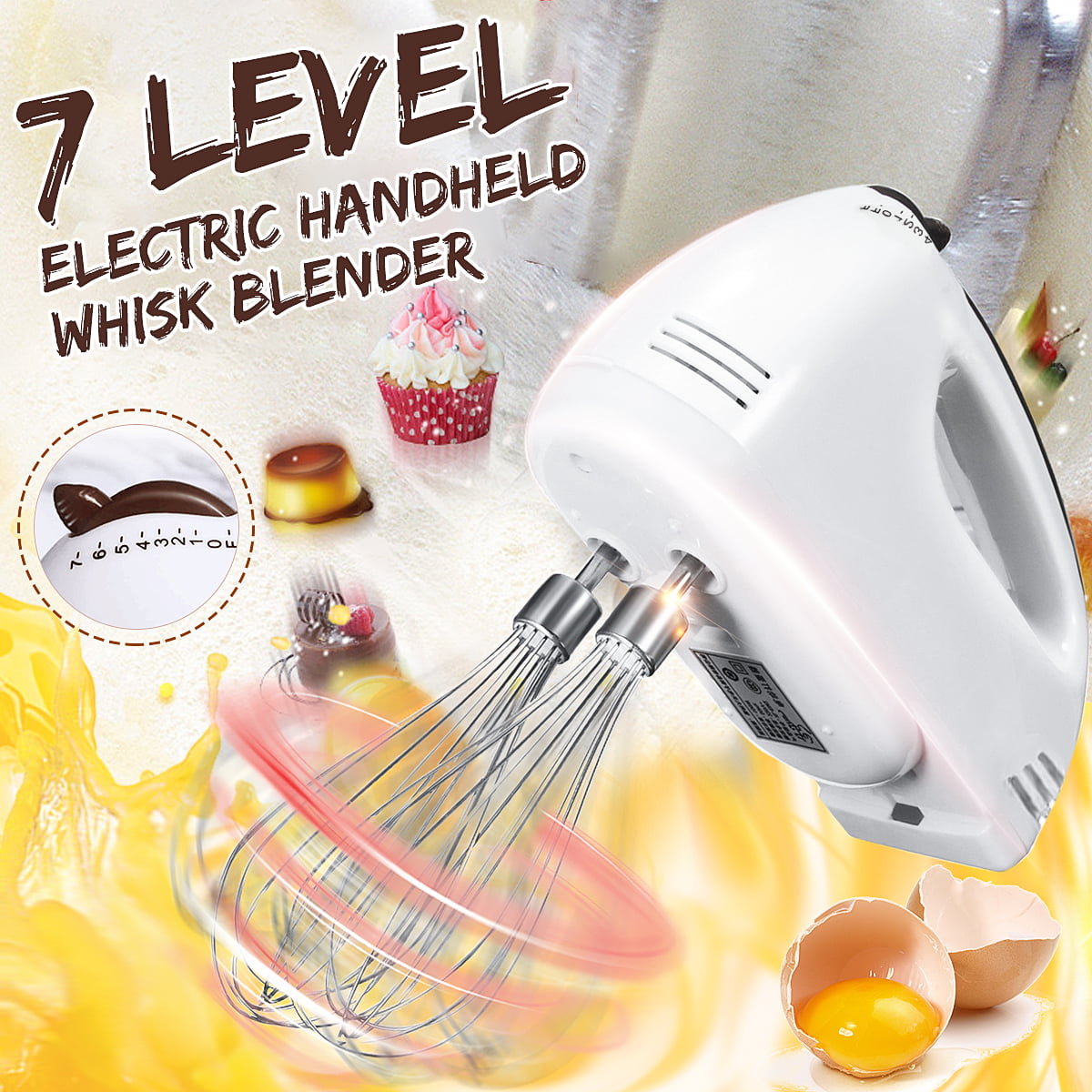 7 Speed Handheld Mixer Egg Whisk with Egg Sticks & Dough Sticks for Home Use 2020 New Electric Hand Mixer 