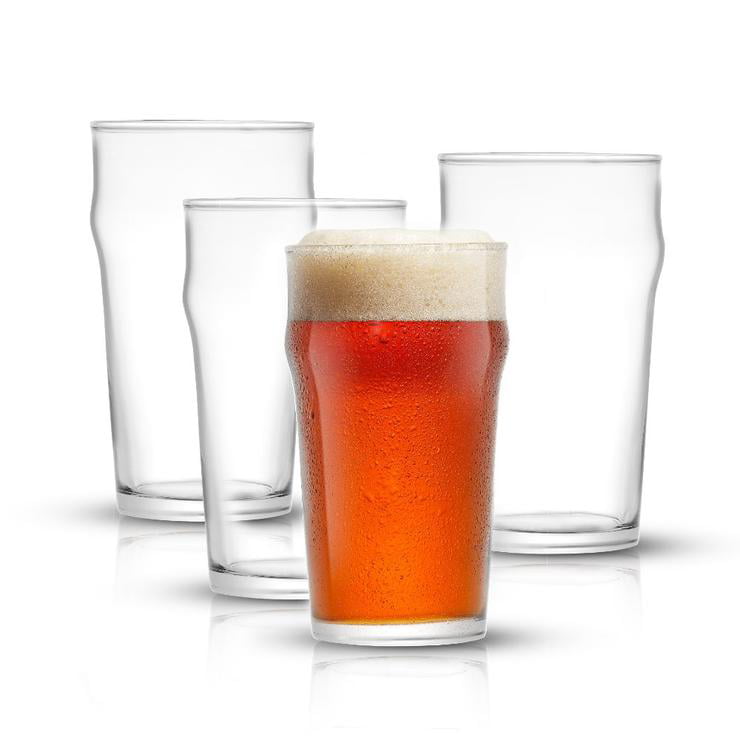 JoyJolt Grant Pint Beer Glass (Set of 4) Classic Pub Style Beer Glasses ...