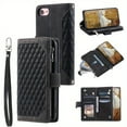 thumbnail image 3 of Premium Leather Flip Phone Case with Zipper Wallet for iPhone 14, 13, 12, 11 Pro Max, X, XS, XR, 8, 7, Plus SE 2020, 2022, 3 of 5