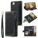thumbnail image 3 of Premium Leather Flip Phone Case with Zipper Wallet for iPhone 14, 13, 12, 11 Pro Max, X, XS, XR, 8, 7, Plus SE 2020, 2022, 3 of 5