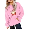 thumbnail image 3 of Girls Hoodies Santa Claus Print Christmas Sweatshirt For Boys Casual Long Sleeve Crewneck Pullover With Pocket Pink 7-8 Years, 3 of 4