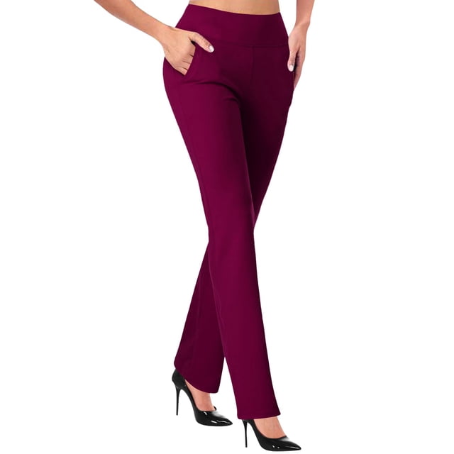 Leggings de yoga de cintura alta para mujer - Pantalones deportivos para entrenar, color liso, cintura elástica - Ropa deportiva para todas las estaciones