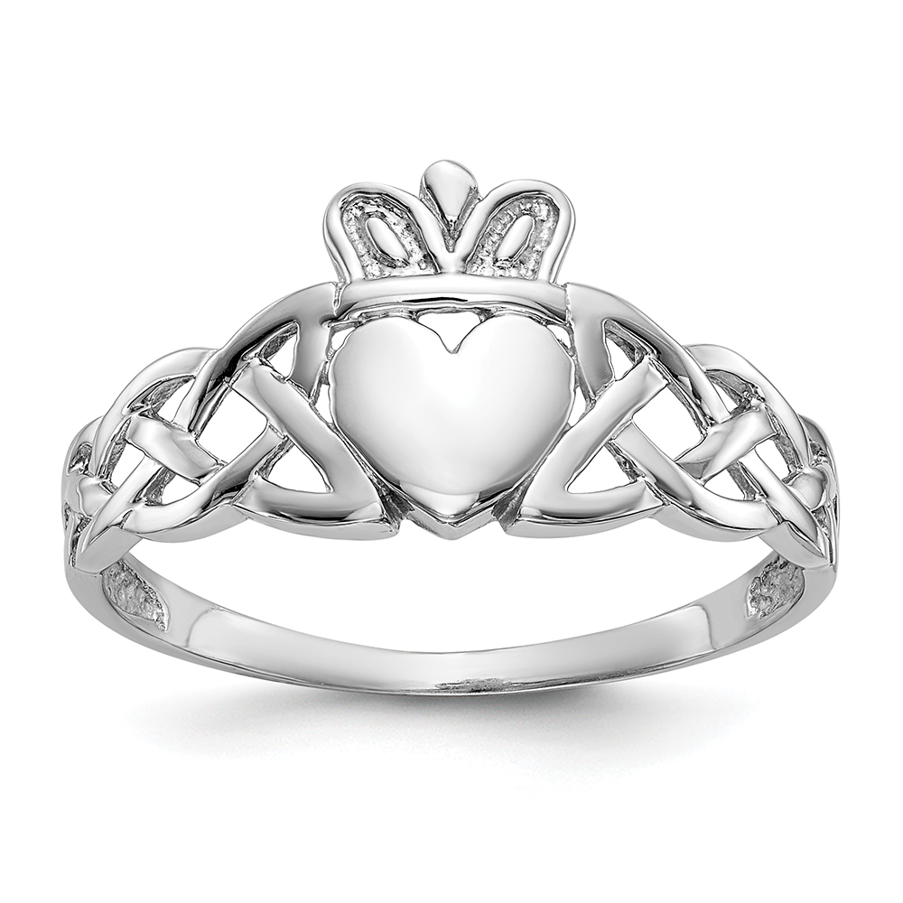 Ring Celtic and Claddagh Men's 14K White Gold Claddagh Ring Walmart