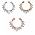 thumbnail image 2 of GKNET Fake Unisex Septum Clicker Nose Ring Non Piercing Hanger Clip On Delicate Jewelry 1X S_tu-Silver #23-1pc, 2 of 9