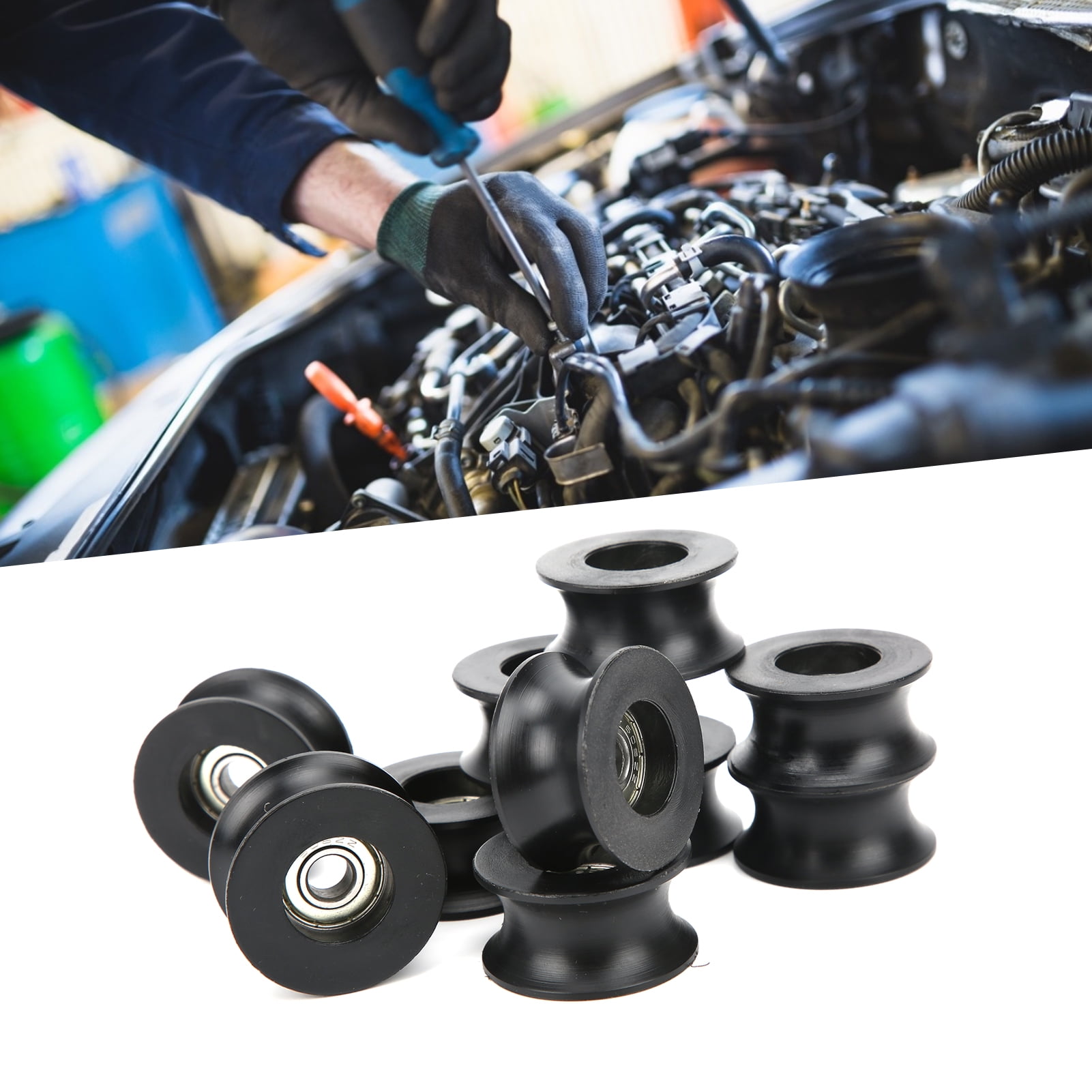 Ymiko Roller Bearing,Guide Rail Pulley,10Pcs Roller Bearing Deep U