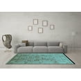 thumbnail image 3 of Ahgly Company Indoor Square Oriental Light Blue Traditional Area Rugs, 6' Square, 3 of 4
