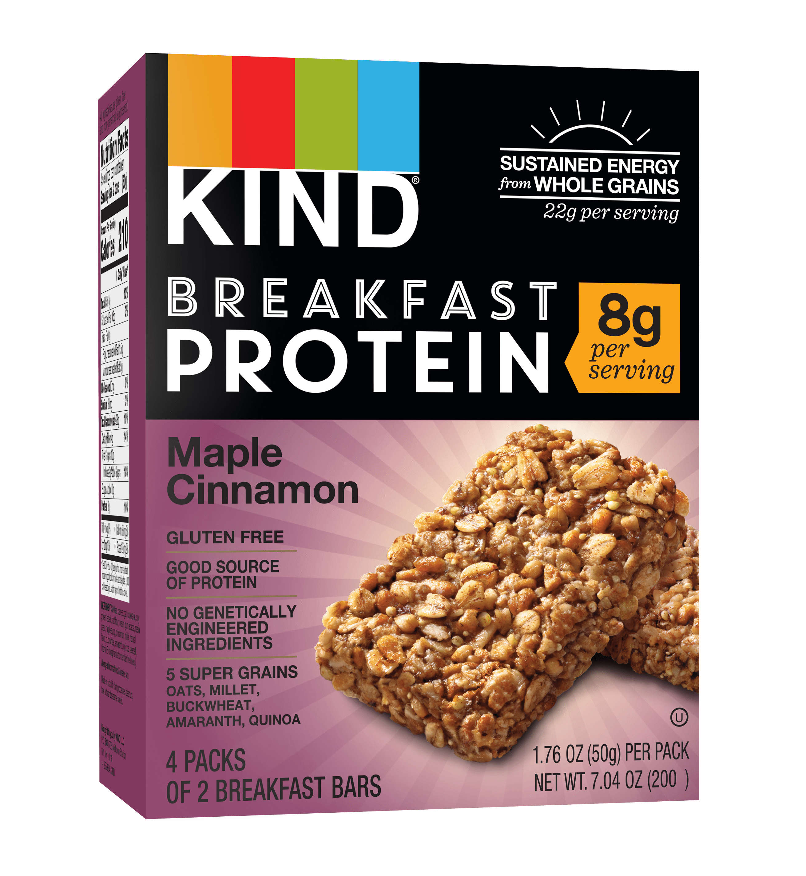 KIND Breakfast Bars 4 ct, Maple Cinnamon Breakfast Protein Bar, Gluten