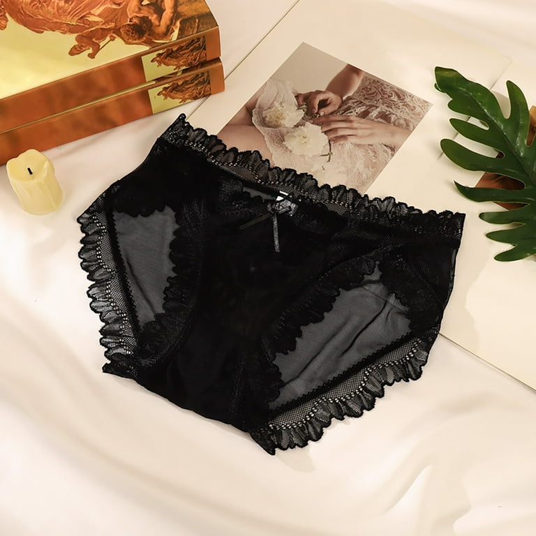 EHQJNJ Cotton Panties for Women No Show Panties Lace Hollowed Out